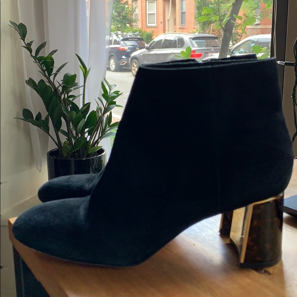 Ann Taylor Black Suede Booties